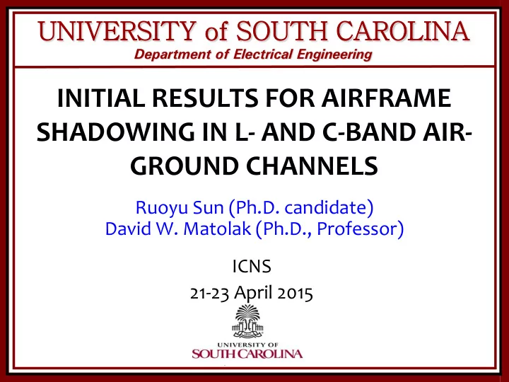 university of south carolina outline introduction