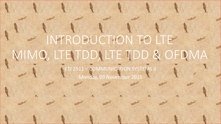 introduction to lte