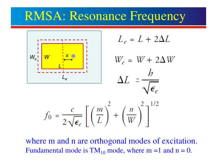 rmsa resonance frequency