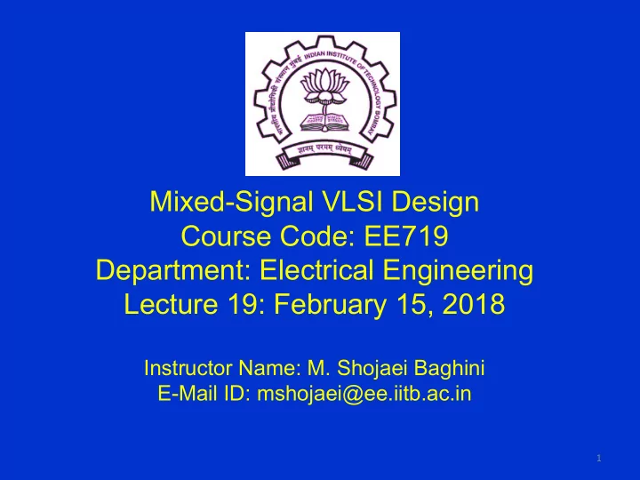 mixed signal vlsi design course code ee719 department