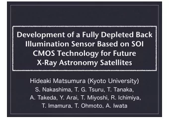 Development of a Fully Depleted Back  Illumination Sensor Based on SOI  CMOS Technology for Future
