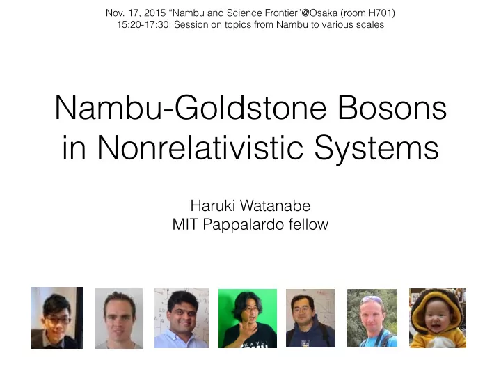 nambu goldstone bosons in nonrelativistic systems