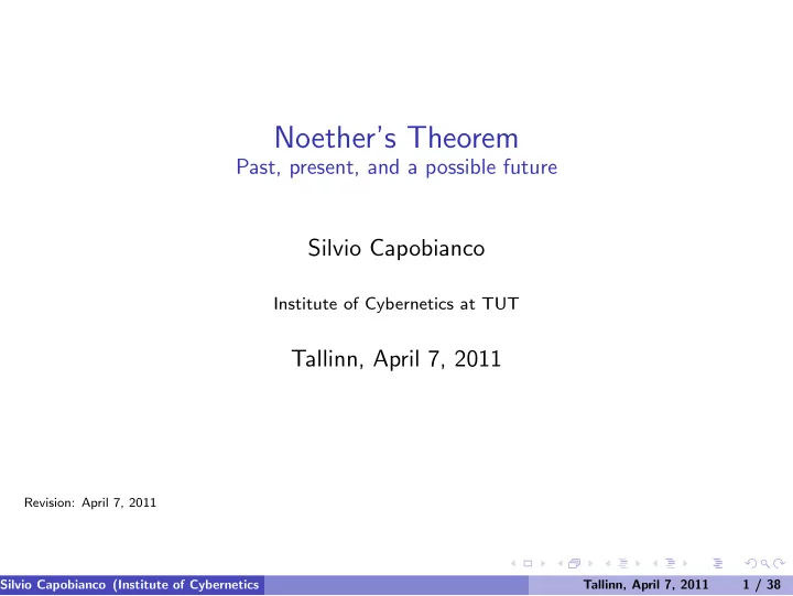 noether s theorem