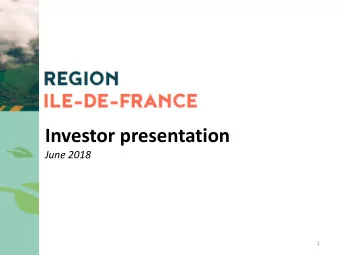 Investor presentation June 2018  1  Impor  ortant  nt noti  tice    This Presentation has been
