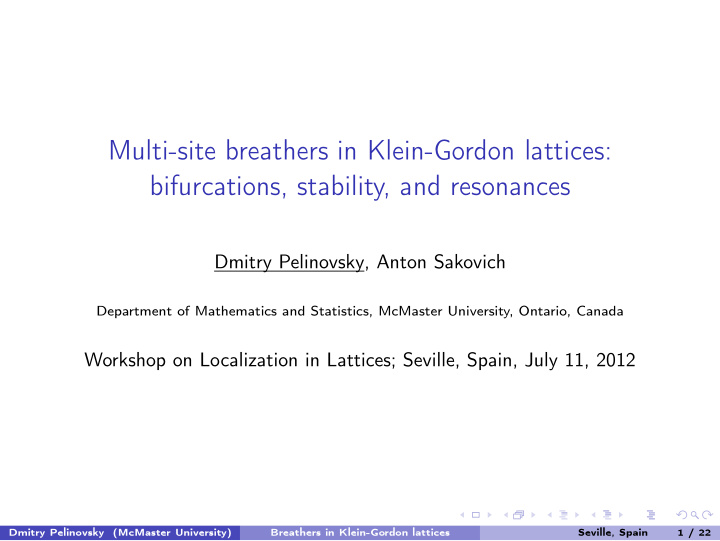 multi site breathers in klein gordon lattices