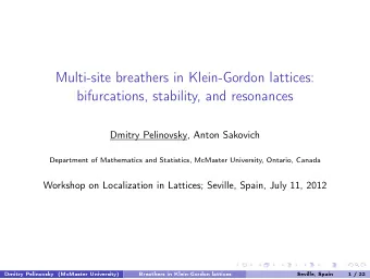 Multi-site breathers in Klein-Gordon lattices:  bifurcations, stability, and resonances  Dmitry