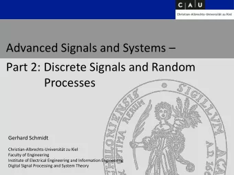 Processes  Gerhard Schmidt  Christian-Albrechts-Universitt zu Kiel  Faculty of Engineering