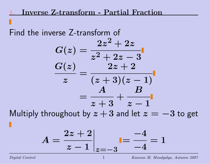 find the inverse z transform of 2 z 2 2 z g z z 2 2 z 3 g