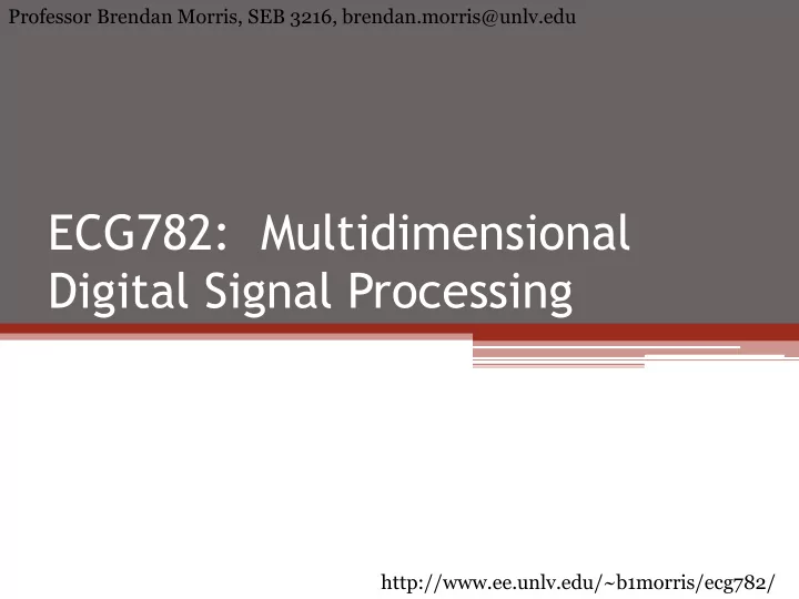 ecg782 multidimensional