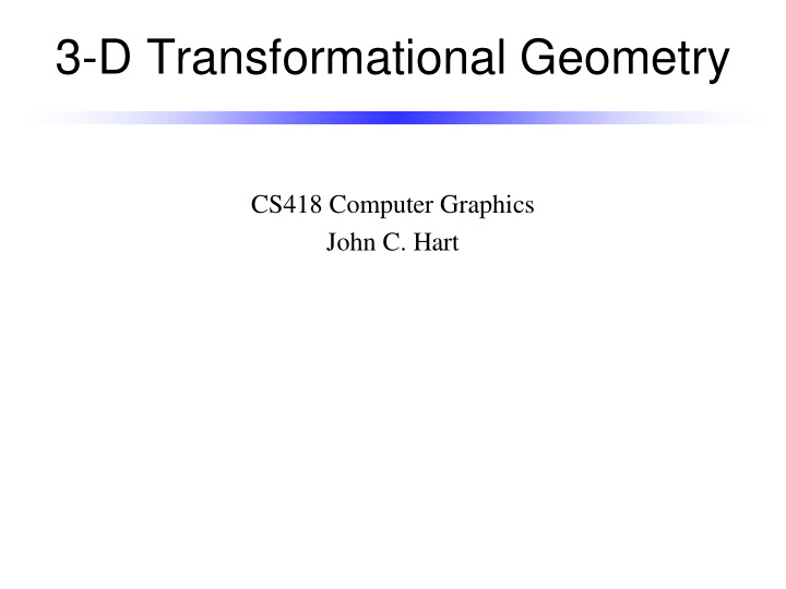 3 d transformational geometry