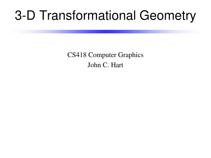 3 d transformational geometry