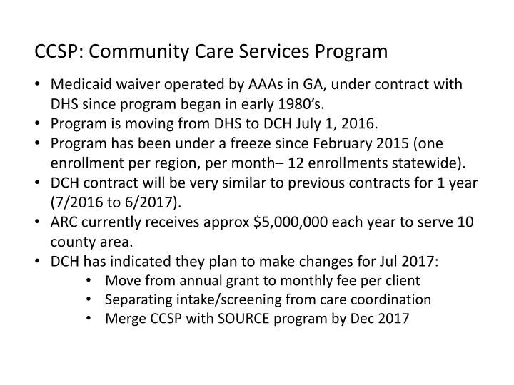 ccsp community care services program