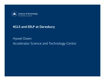 Hywel Owen  Accelerator Science and Technology Centre  UK Synchrotron Radiation Provision  diamond: