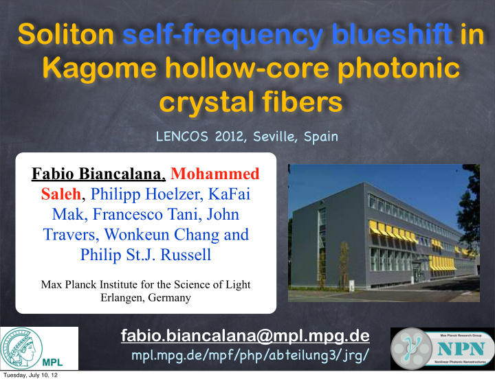 soliton self frequency blueshift in kagome hollow core