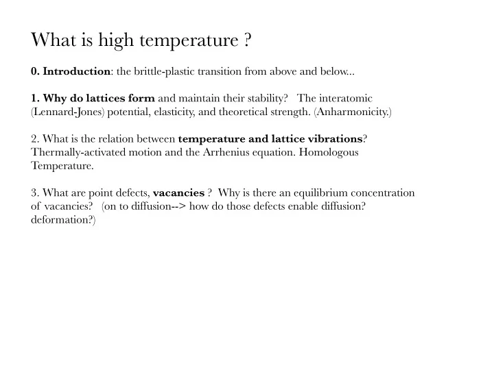what is high temperature