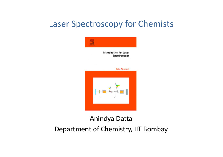 laser spectroscopy for chemists