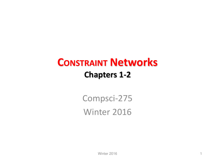 c onstraint networks