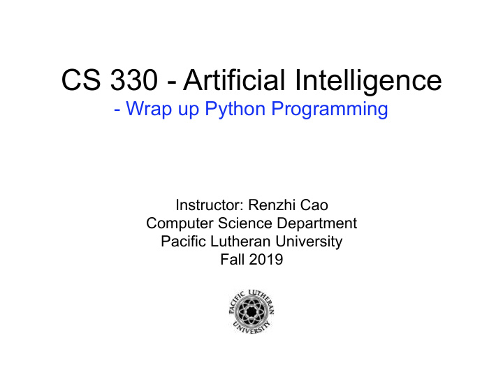 cs 330 artificial intelligence