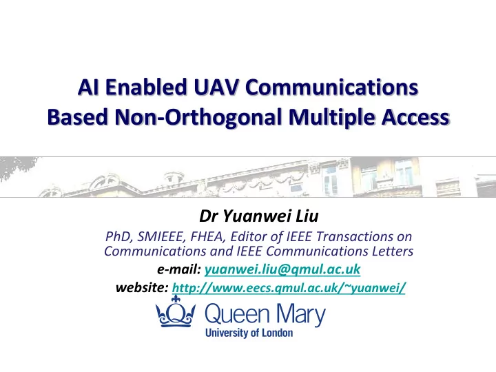 ai enabled uav communications based non orthogonal