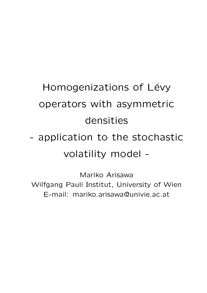 homogenizations of l evy operators with asymmetric