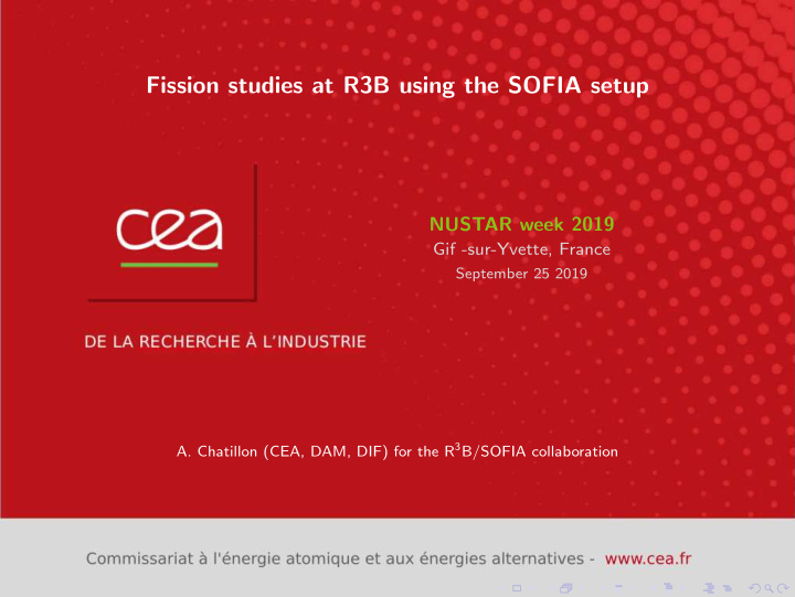 fission studies at r3b using the sofia setup