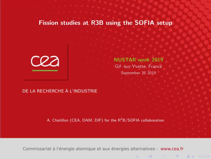 fission studies at r3b using the sofia setup