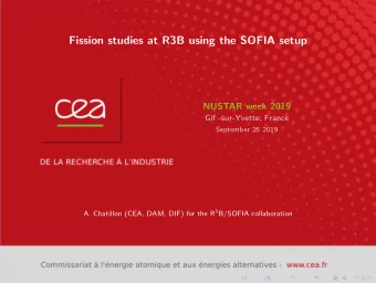Fission studies at R3B using the SOFIA setup  NUSTAR week 2019  Gif -sur-Yvette, France  September
