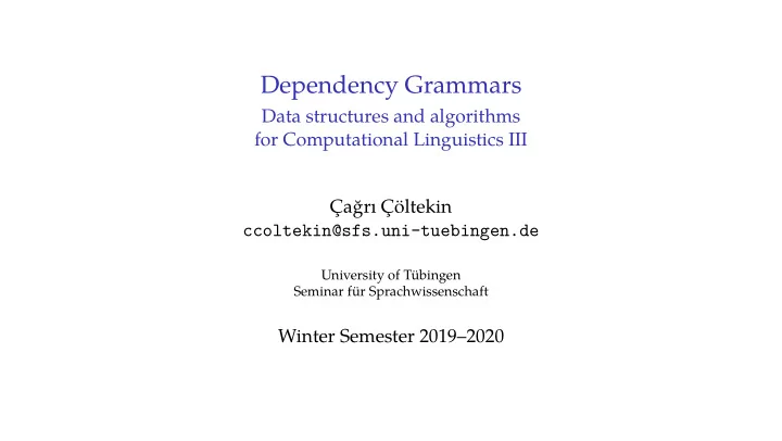 dependency grammars
