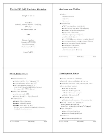 Audience  and  Outline  The  3rd  NS  (v2)  Sim  ulator  W  orkshop    Audience  br  ought  to
