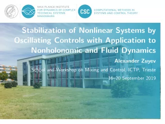 Stabilization of Nonlinear Systems by  Oscillating Controls with Application to  Nonholonomic and