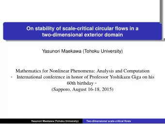 On stability of scale-critical circular flows in a  two-dimensional exterior domain  .  Yasunori