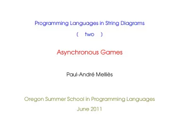 Asynchronous Games  Paul-Andr Mellis  Oregon Summer School in Programming Languages  June 2011