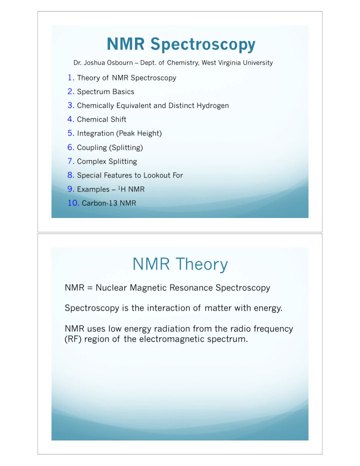 nmr spectroscopy