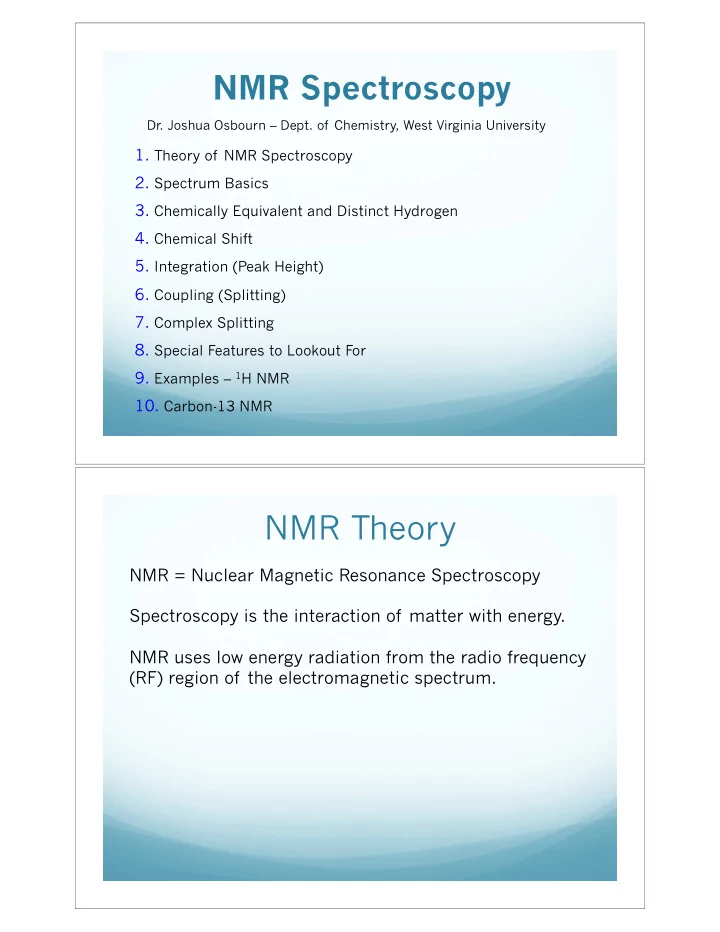 nmr spectroscopy