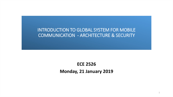 in introduction to global system for mobil ile