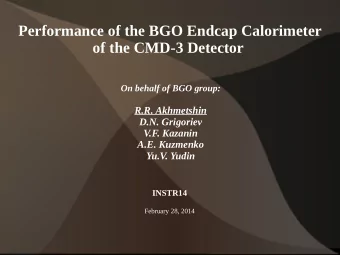 Performance of the BGO Endcap Calorimeter  of the CMD-3 Detector  On behalf of BGO group:  R.R.