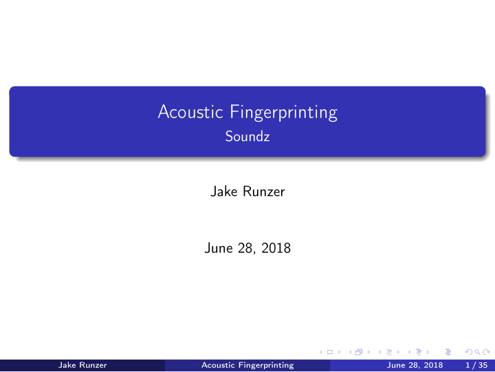 acoustic fingerprinting