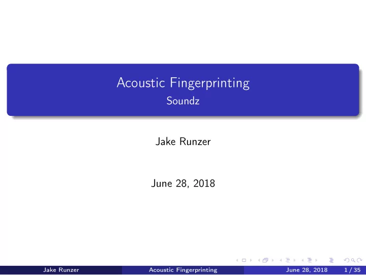 acoustic fingerprinting