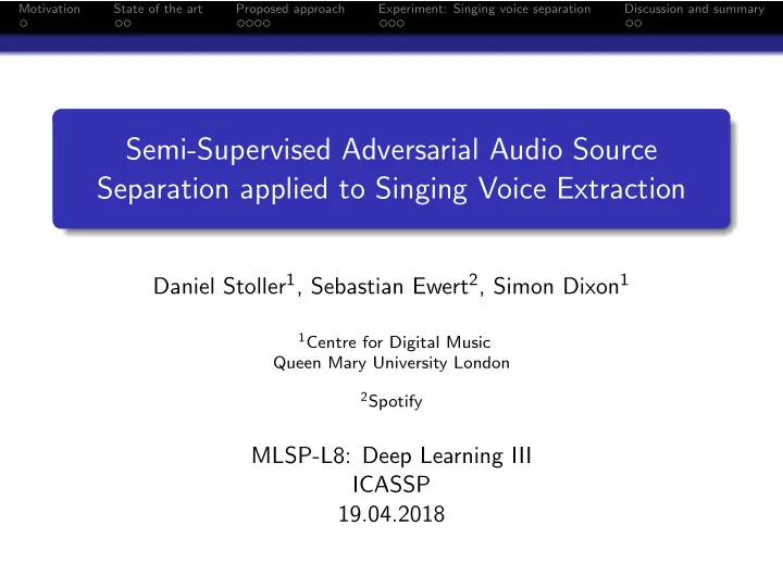 semi supervised adversarial audio source separation