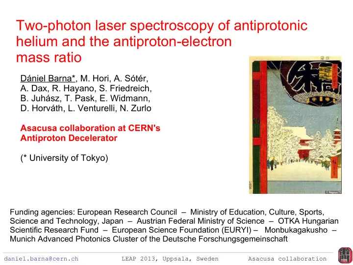 two photon laser spectroscopy of antiprotonic helium and