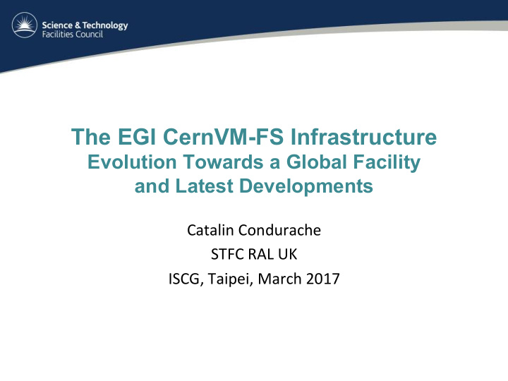 the egi cernvm fs infrastructure
