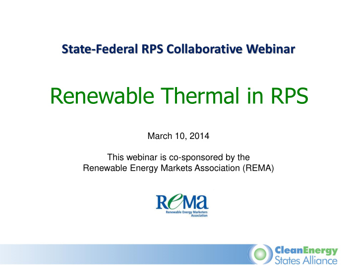 renewable thermal in rps