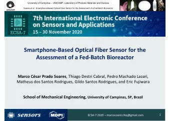 Smartphone-Based Optical Fiber Sensor for the  Assessment of a Fed-Batch Bioreactor Marco Csar