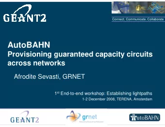 AutoBAHN  Provisioning guaranteed capacity circuits  across networks  Afrodite Sevasti, GRNET 1 st