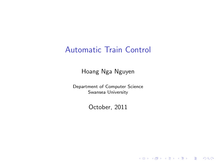 automatic train control