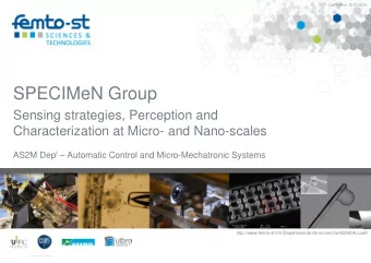 SPECIMeN Group  Sensing strategies, Perception and  Characterization at Micro- and Nano-scales AS2M