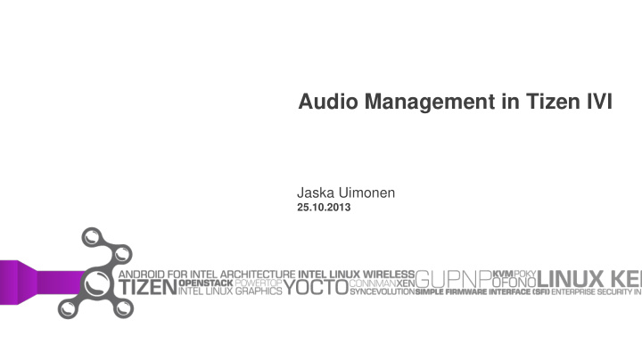 audio management in tizen ivi