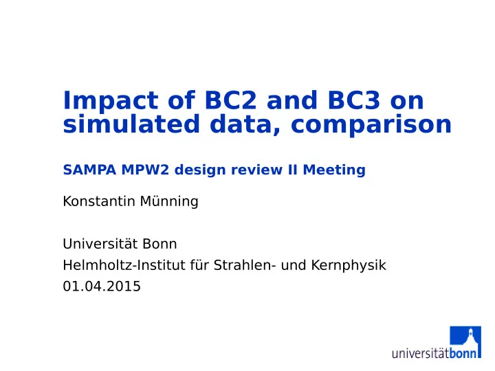 impact of bc2 and bc3 on simulated data comparison