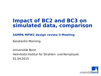 Impact of BC2 and BC3 on  simulated data, comparison  SAMPA MPW2 design review II Meeting