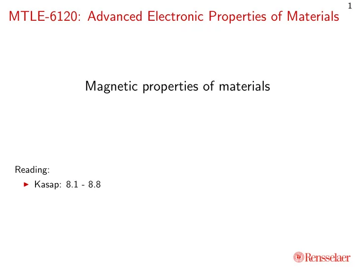 mtle 6120 advanced electronic properties of materials